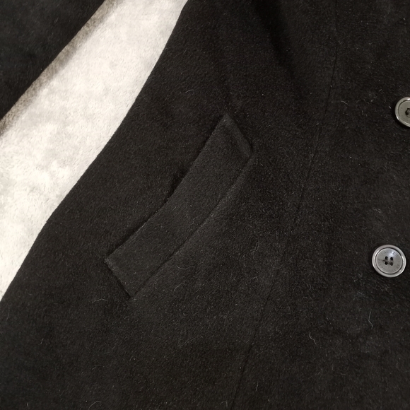 Ralph Lauren Women's Vintage Elegant Black Double-Breasted Long Coat Size 12 - Picture 4 of 15